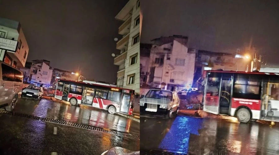 İzmir’de Belediye Otobüsü Eve Çarptı