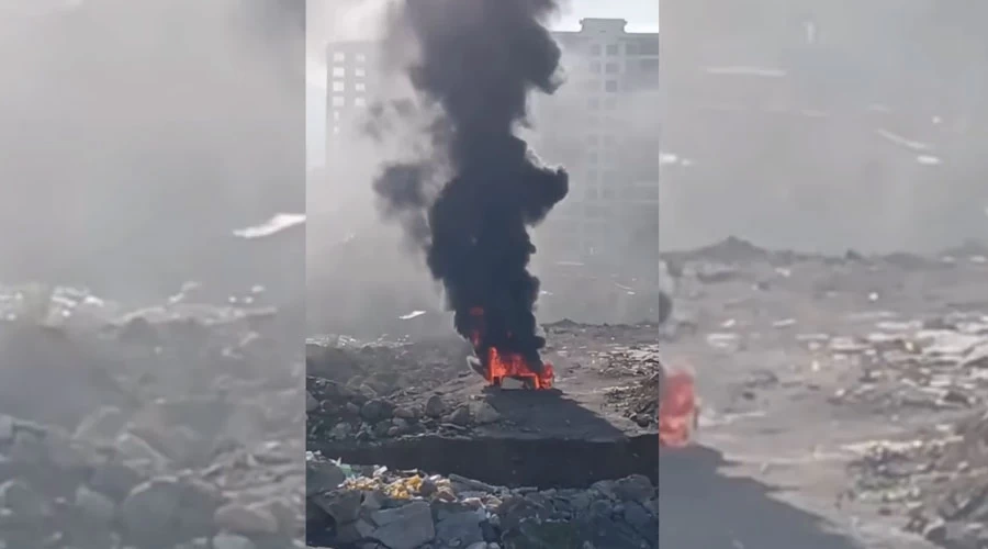 Karşıyaka Örnekköy'de Çöp Yangını Tepkisi