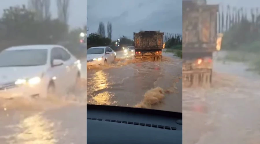 İzmir Ödemiş Yolu Sular Altında Kaldı