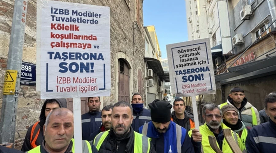 İzmir Büyükşehir Belediyesi Önünde "Taşerona Son" Eylemi